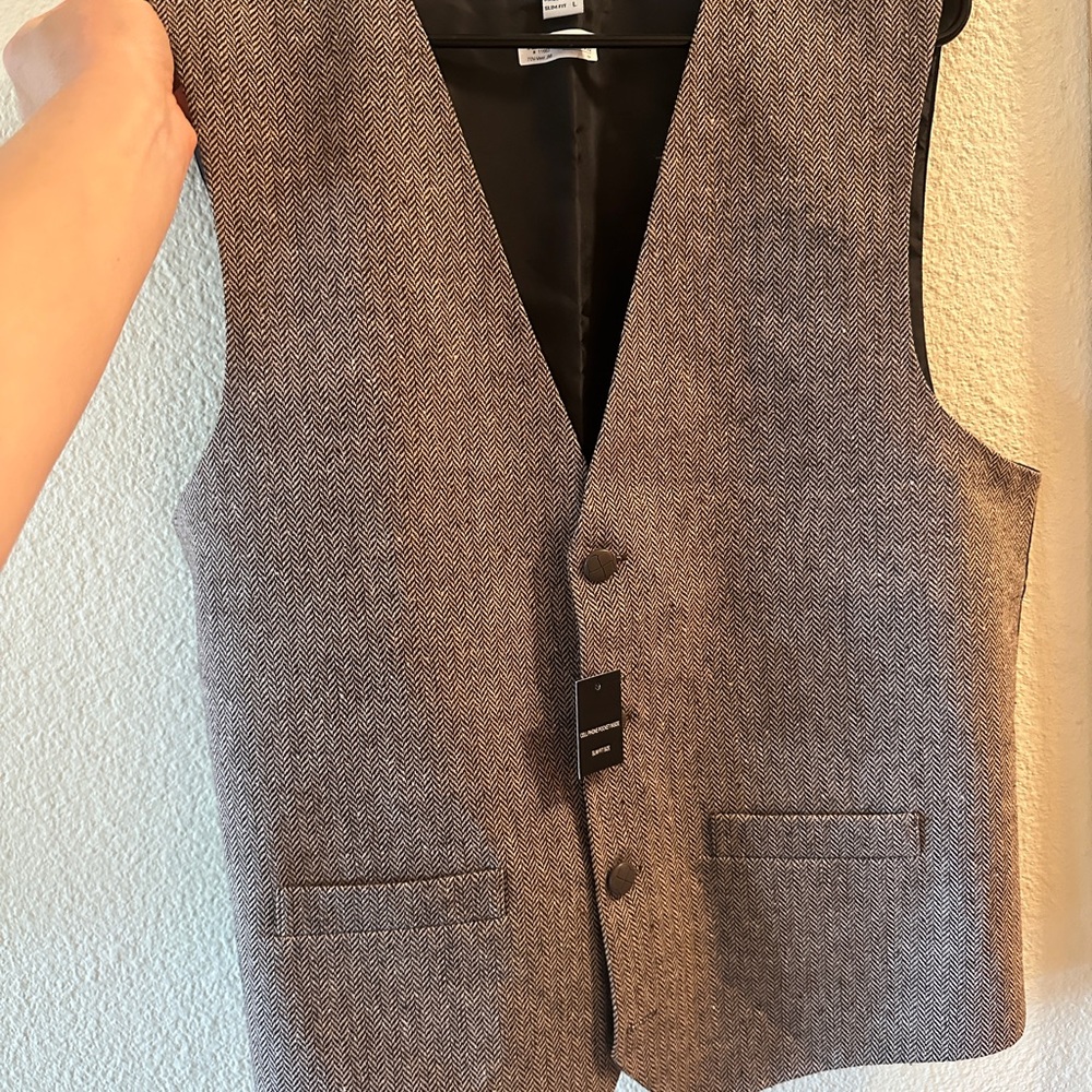 Brown Herringbone Vest